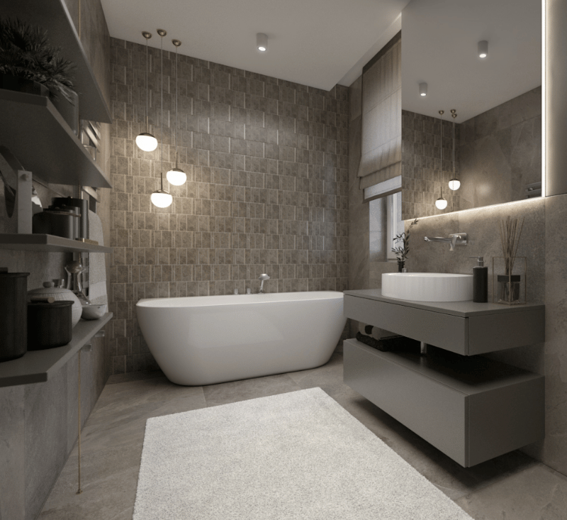 Egyedi fürdőszobabútor letisztult és praktikus kialakítással