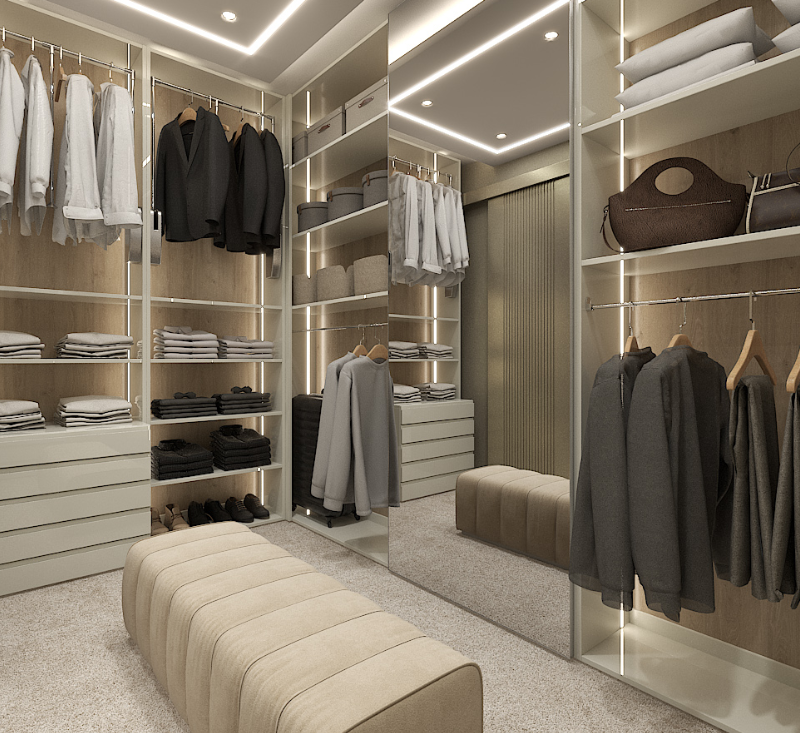 Egyedi gardróbszekrény igényre szabott kialakítással”