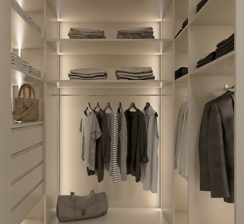 Gardróbszekrény egyedi tervezés alapján