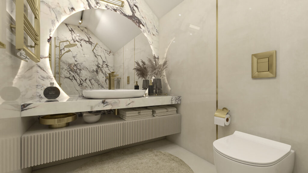 Egyedi fürdőszoba bútor tervezett kialakítással