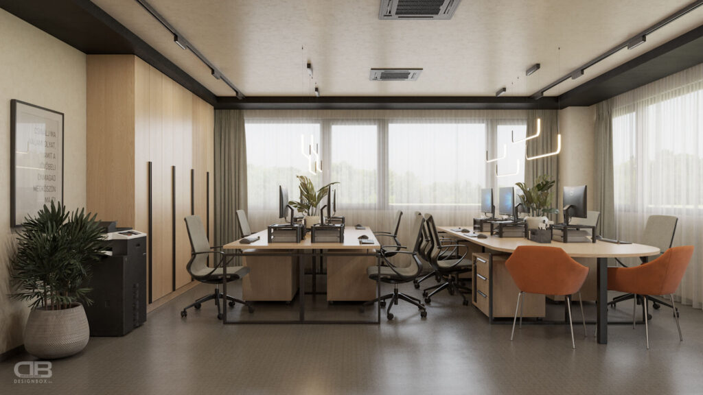 Egyedi irodabútor az iroda elrendezéséhez igazítva