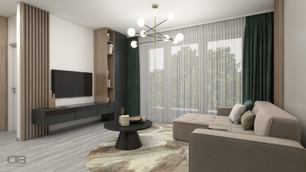 Egyedi nappali bútor lakásban