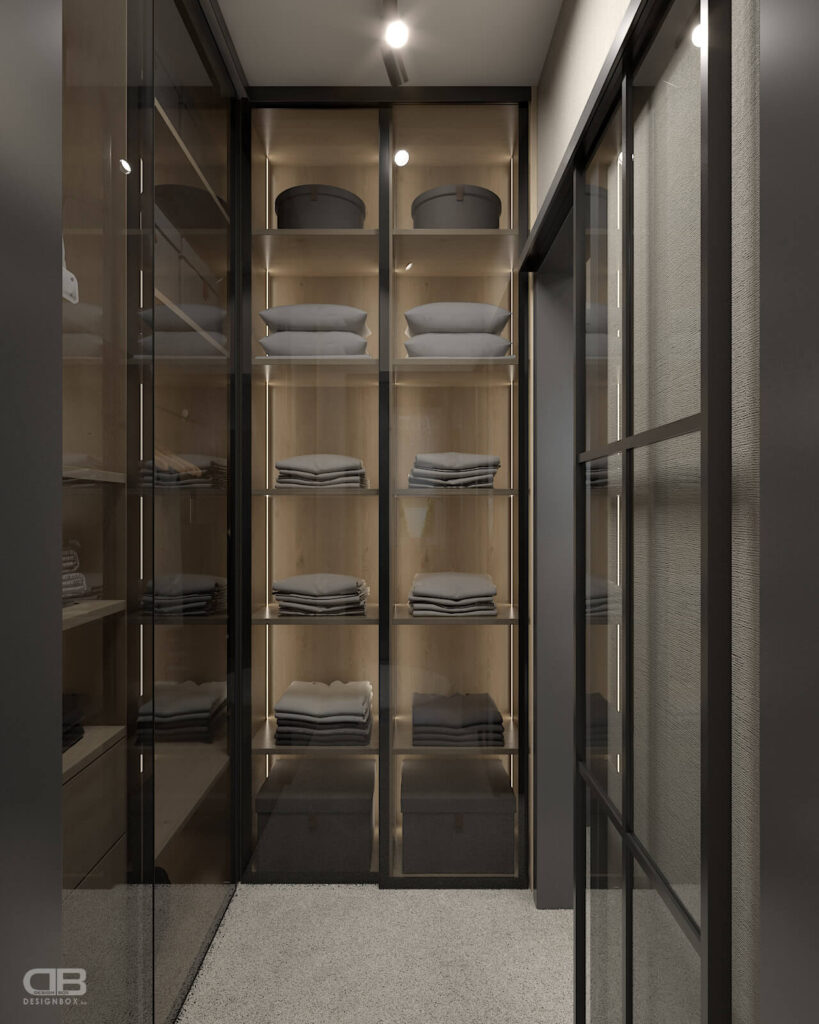 Gardróbszekrény egyedi tervezésű megoldás