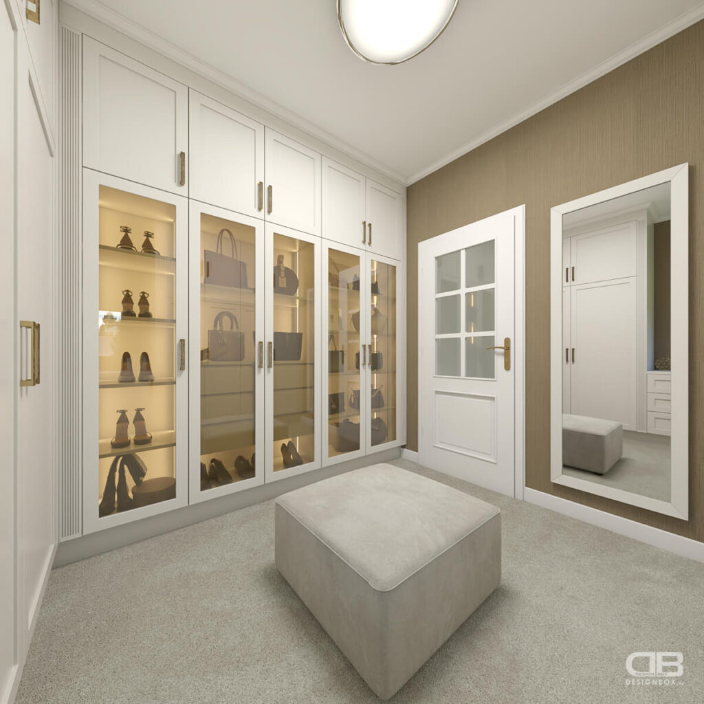 Egyedi gardróbszekrény megjelenése lakótérben